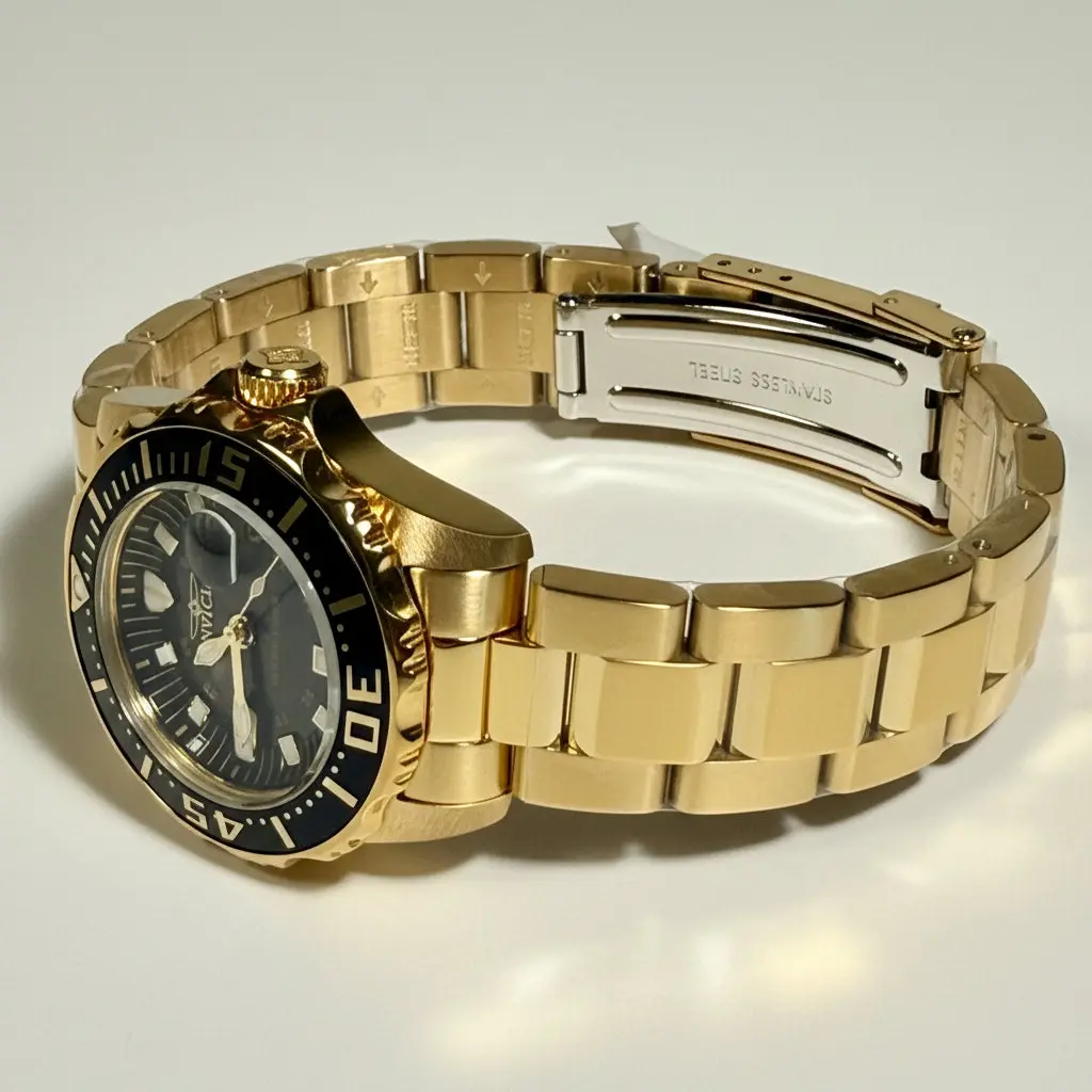 ZG-2962 Invicta Pro Diver Swiss Ronda 585 Caliber MOP Dial Gold 30mm Watch