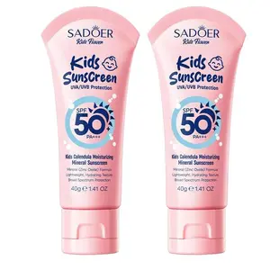 Buy 1 Get 1 Free! Kids Calendula Zinc Oxide Mineral Sunscreen SPF50+ PA++++ Summer Anti-UV Moisturizing Non-Greasy Gentle Sun Protection For Children Beach Outdoor