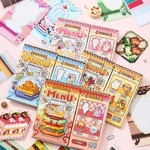 30 Sheets/pack Puzzle Coin Vending Machine Series Sticker Book 3.0 Coil New Pixel Style Children Creative Handmade Intelligence Fun Stress Relief Adhesive Stickers