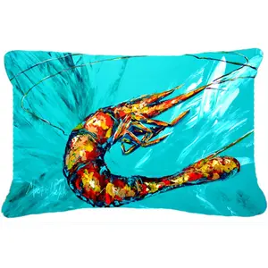 212 MAIN Rectangular Teal Shrimp Soft Padded Polyester Cushion - Mildew-Resistant, Indoor & Outdoor Decorative Textile Cushion, Soft Padded Cushion