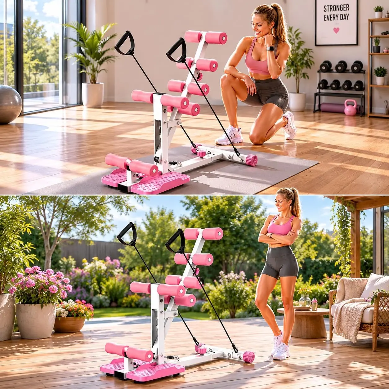 Deep Squat Machine, Home-Glutes Trainer Machine with Resistance Bands