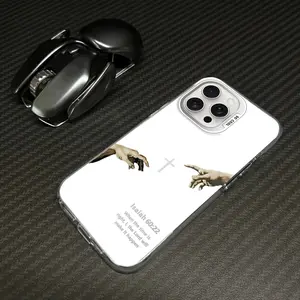 God's Hand Cross Bible Text Phone Case for Samsung Galaxy and iPhone17 16Pro Max  15Plus 14 13 12 XR XS ，Galaxy S25 S24 S23. Classic Isaiah quotes, gradient case, drop and shock resistant, all-around protection for your phone.HY56