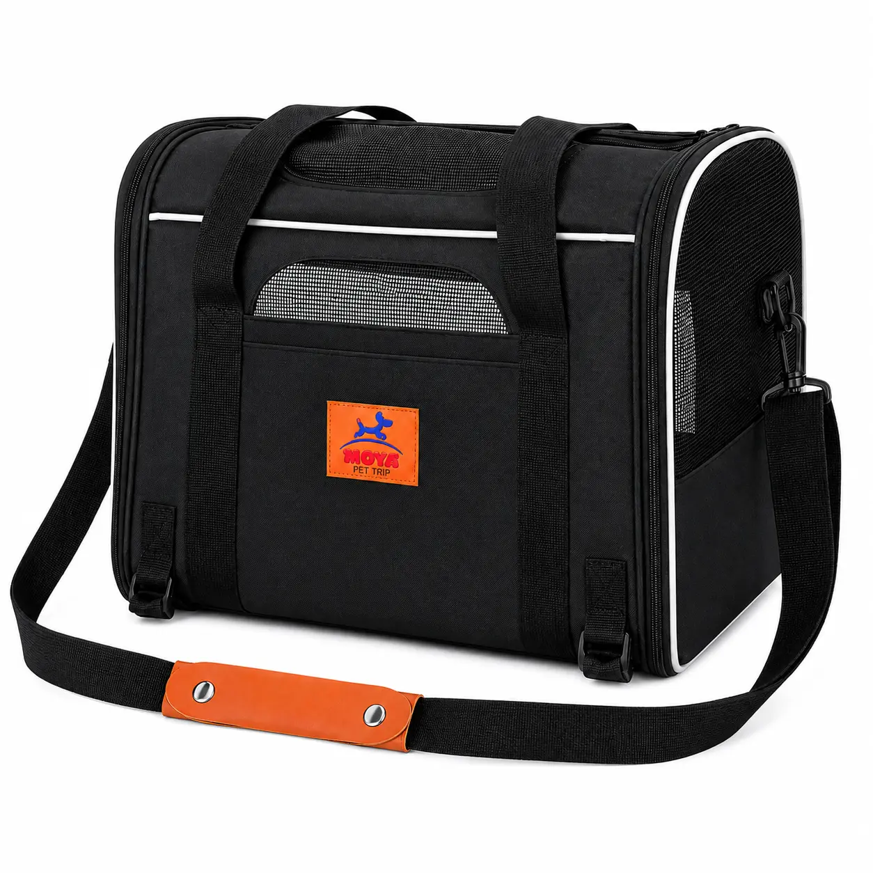 Pet Carrier Bag, Fabric Pet Carrier Backpack with Zipper, Suitable for Airline Travel, Road Trips