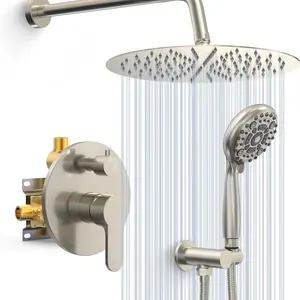 12” High Pressure Shower Head System with 6 Settings Handheld Shower Head