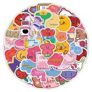 60PCS  Small Fresh Pink Korean Ins Style Stickers For Luggage Phone Case Laptop Notebook Decals Kids Gift