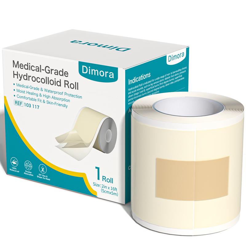 (HSA/FSA Eligible) Dimora Medical-Grade Hydrocolloid Acne Patch Roll, Cuttable Overnight Pimple Patches, Large Roll (2 in x 16 ft), for Acne, Open Wounds & Facial Oil Absorption, hydrocolloid bandages, Pimple Extraction, Face Care Products