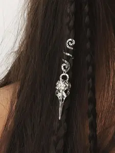 Novelty Bird Skull Head Shape Pendant Dreadlock Braid Hair Beads Braids Hair Rings, Hippie Style Hair Accessories for Women, Trendy Exquisite Hair Accessories, Braid Hairstyles
