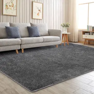 Non Slip Area Rugs for Living Room, 8x10 Washable  Soft Memory  Rug,Shag Throw Floor Carpet Indoor, Bedroom Rug for   Dorm Decor, Gray and White Two Tone Carpet