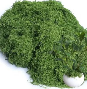 8.8oz Green Faux Moss - Decorative Floral Fake Plant Grass for DIY Crafts, Table & Wedding Decor, Pot Filler, Indoor Model Making, Wall & Glass Accents