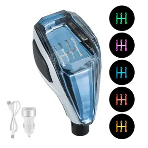 Car Crystal Gear Shift Light, USB Rechargeable 5 Gear Car Gear Shift Light with LED Light, Universal Car Interior Accessories, Led Car Lights, Car Interior Lighting