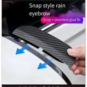 2pcs Rearview mirror rain brow carbon fiber snap car rain baffle reflective mirror window rain and dust shield magic