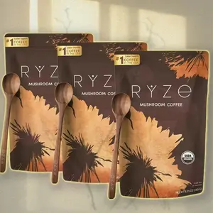 RYZE Mushroom Coffee supports better energy, focus, digestion, and immunity. Cordyceps in the blend further aids in these benefits.