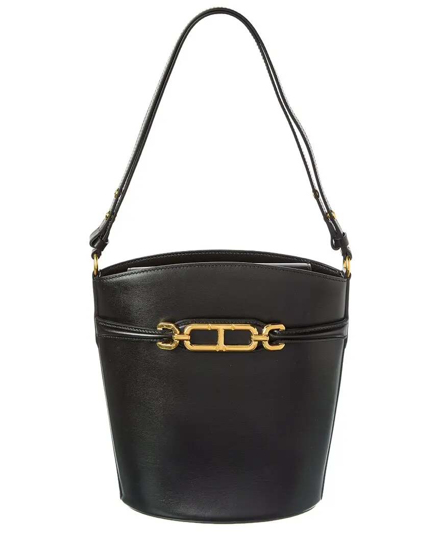 Tom Ford Logo Medium Leather Bucket Bag