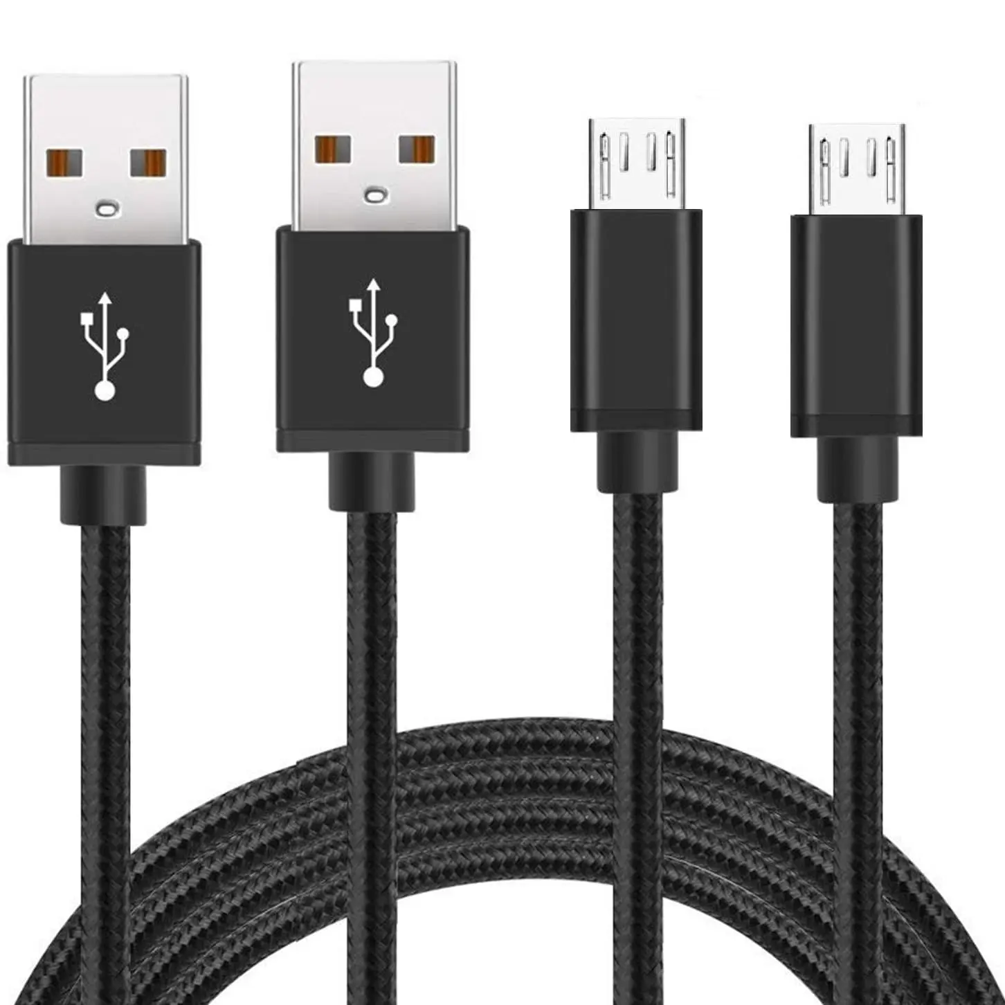 PS4 Controller Charger  , 2 Pack 10ft Extra Long  USB 2.0 , Nylon Braided Cord, for PS4, PS4 Slim/Pro,  One S/X Controller, for Kindle