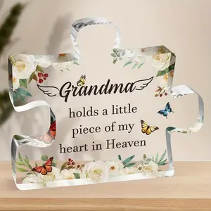 Sympathy Gifts for Loss of Grandmother, Grandma Memorial Acrylic Puzzle Plaque Sign, Bereavement & Remembrance Gifts, Funeral & Grief Condolence, Home Decor Products