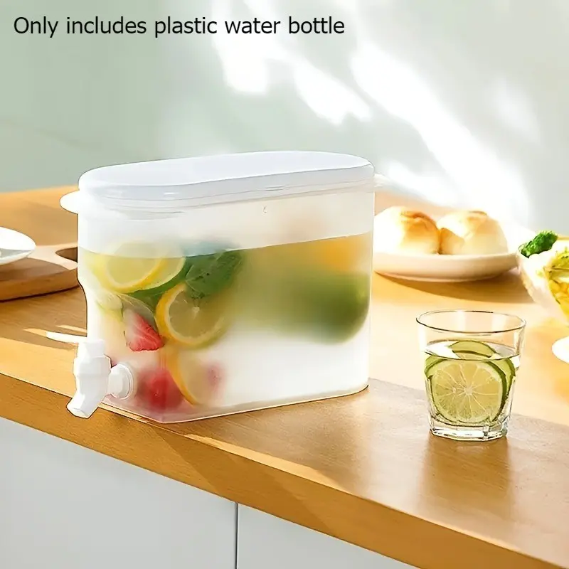 Large Capacity Plastic Beverage Dispenser with Tap, Refrigerator Cold Water Pitcher, Fruit Infusion Infuser Tea Pot, Household Water Jug Container, Juice Pitcher, Enhance Flavor