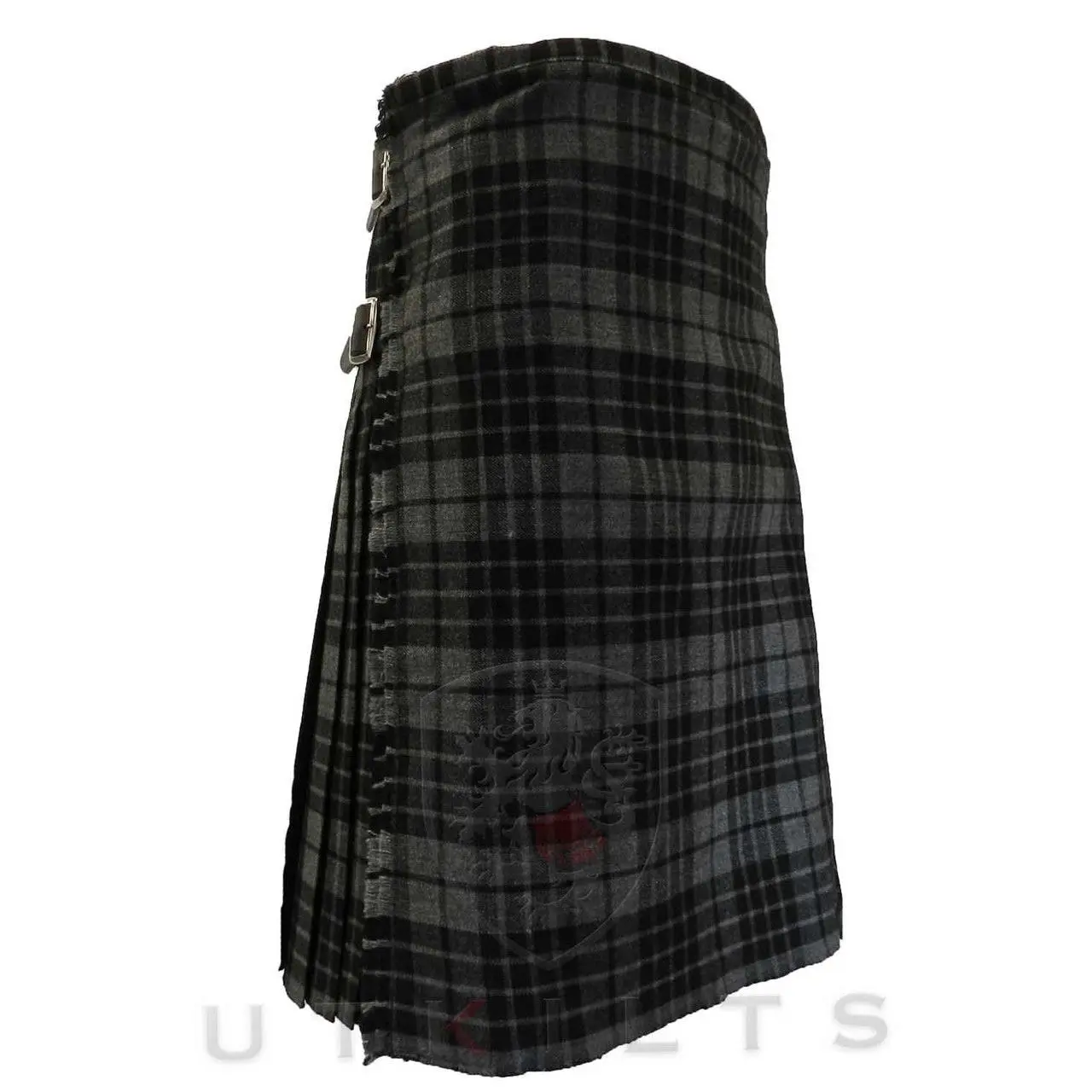 Traditional Kilt – Premium 6–8 Yard Wool, Gray Watch
