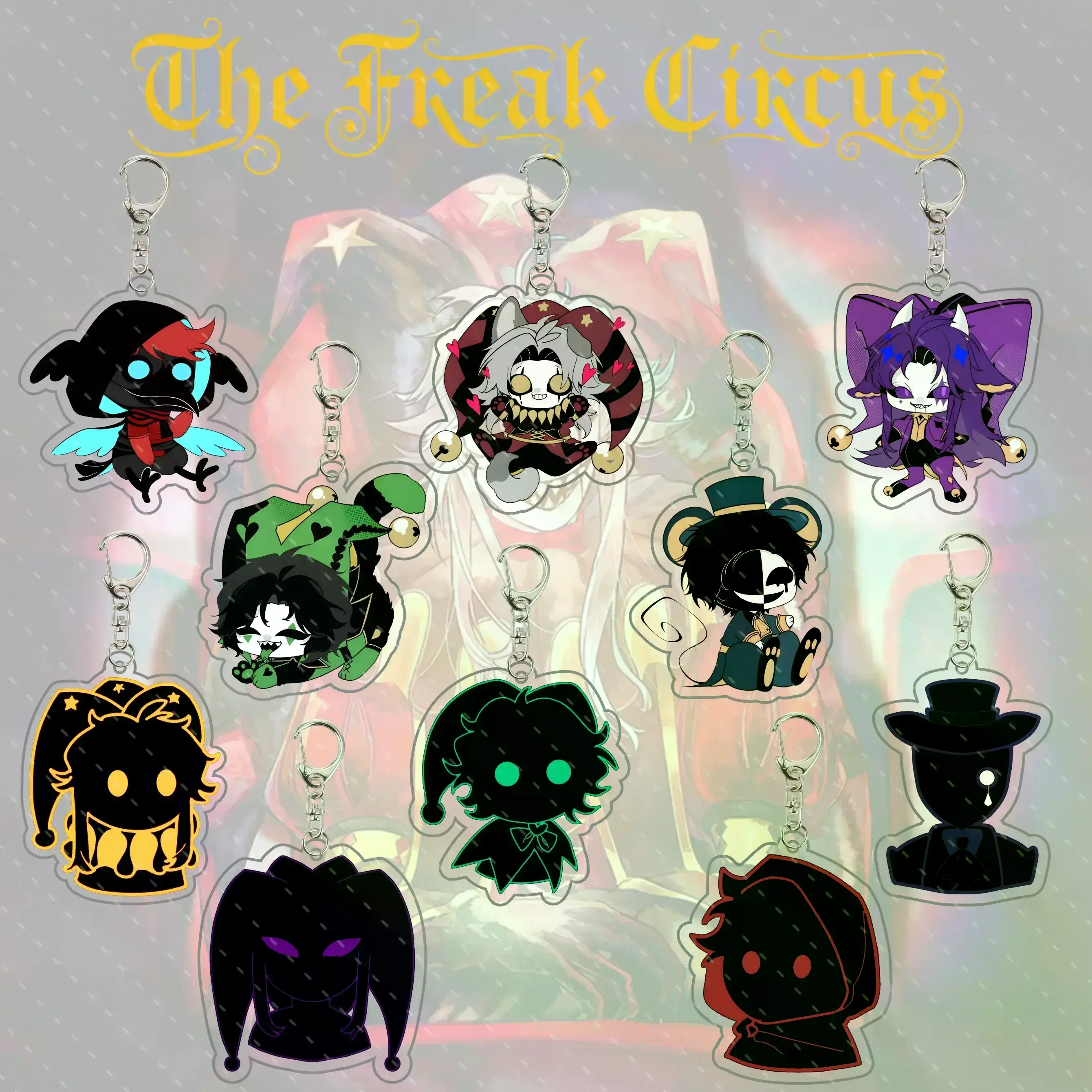 The Freak Circus Acrylic Keychain, Pierrot Harlequin Character Gift For Fans, Cute Anime Characters Acrylic Keychain, Perfect Gift for Fans & Collectors