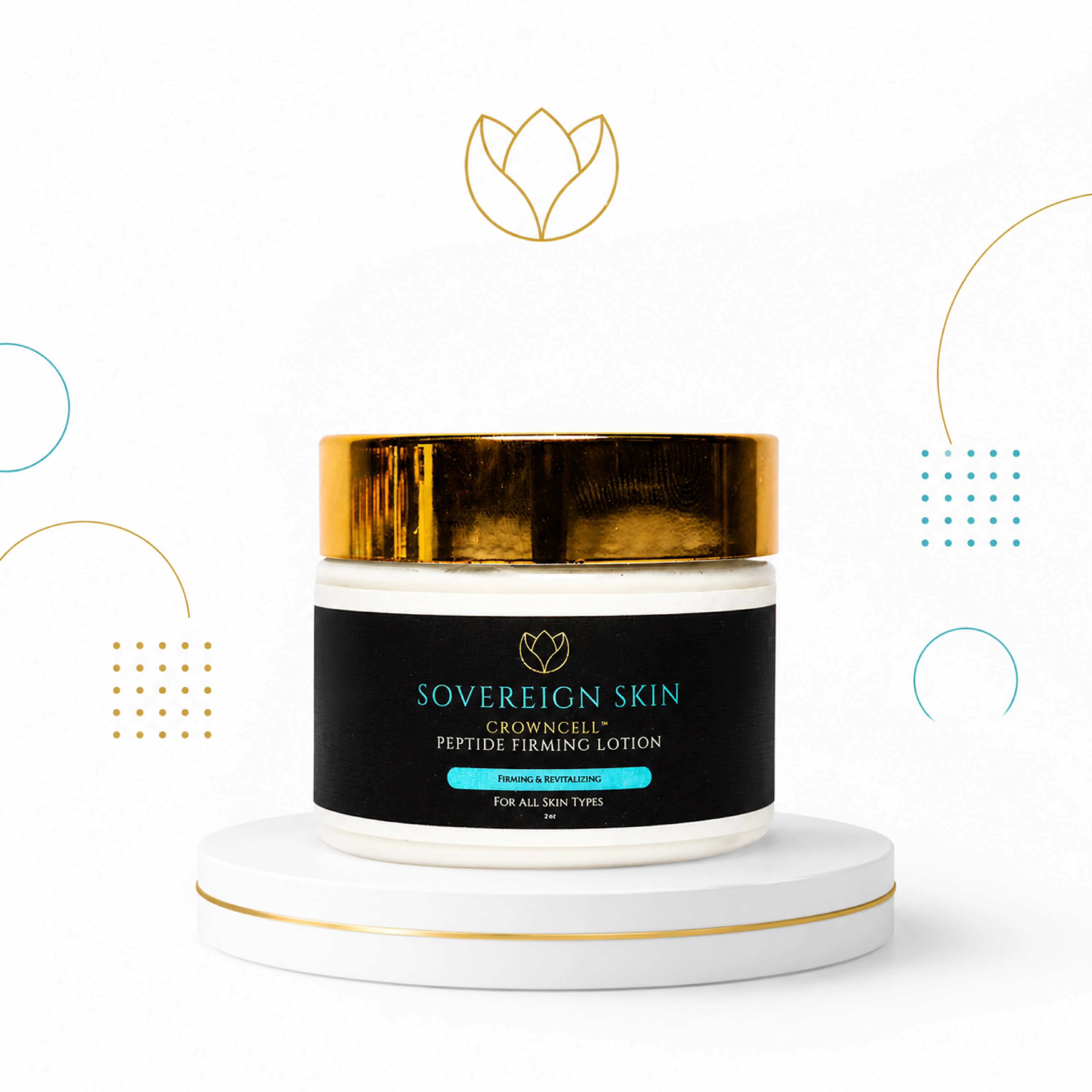 Sovereign Skin CrownCell Peptide Firming Lotion — Lightweight Firming Moisturizer for Face & Neck | Peptide + Microalgae Anti-Aging Lotion for All Skin Types