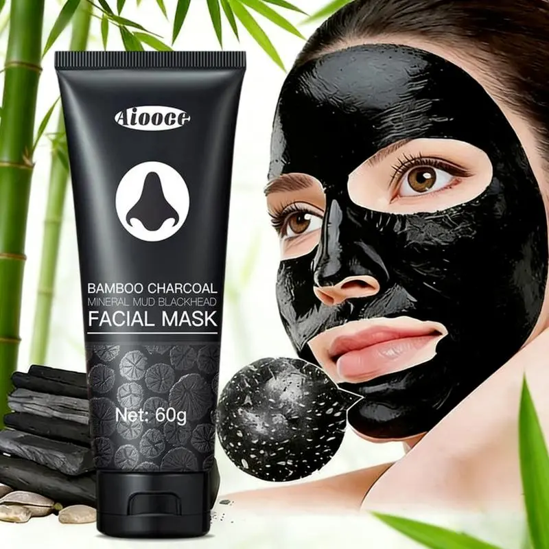 Blackhead Remover Peel-Off Mask with Bamboo Charcoal, Deep Cleansing Formula for Pore Shrinking, Soothing, and Rejuvenated Skin - For All Skin Types, Bamboo Charcoal Black Mask, Normal, Nose, Adults, Activated Charcoal Face Masks, Dull