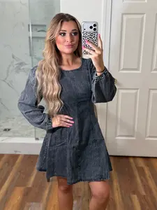 Grey Denim Washed Dress