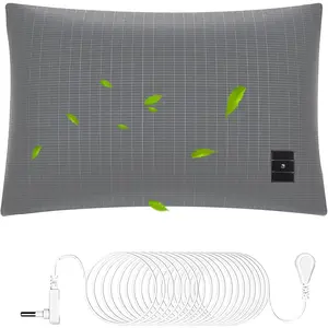 Grounding Pillowcase - 90% Organic Cotton 10% Silver Fiber, Anti-Static for Sleep & Pain Relief, Soft Pillow Cover (King, 20 * 36", Gray)