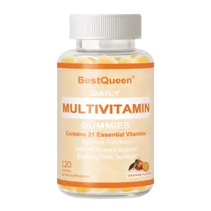 BestQueen Multivtamin Gummies, Multivtamin Daily Supplements,Non-GMO,Plant Extracts,Vegan, Aids Skin Moisture, Vitamin A,C,K,E,D3,B1,B2,B6,B12,Calcium,Lodine,Niacin,lron,Selenium,Folie Axid,Zinc, Manganese,Pantothenic Aci, copper,chromium,daily supplement