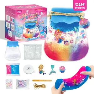 DLMdilemu Whimsical Mermaid DIY Slime Crystal Lamp Quirky & Beautiful Desktop Night Light Creative Sensory Craft Kit for Birthdays & Parties LED Night Light Ages 12 Year Old DIY Arts and Crafts Kit for Kids coconut oil squishy sqishy toy