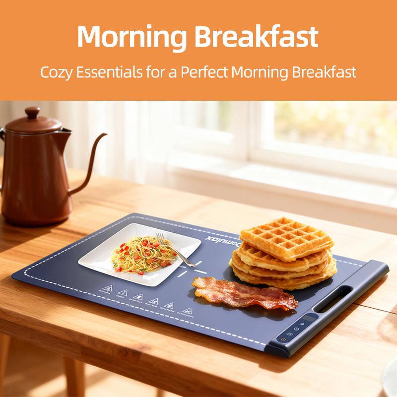 Domulax Food Warming Mat,2025 Updated Electric Keep food hot,chafing dishes for buffet and heated in winter with 7 Temperature Levels & 4 H Timer Control unique handle design Easy to Clean,Winter gifts, Christmas gifts