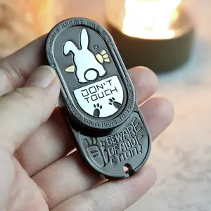 Metal EDC Fidget Slider with Cartoon Rabbit Pattern, Adult Portable Stress Relief Toy for ADHD and Anti-Anxiety, Gifts For Men, Stress Relief Gadgets