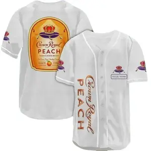 Crown Royal Peach Baseball Jersey Shirt, Crown Royal Shirt, Baseball Shirt, Crown Royal Shirt, Whisky Jersey Men, Sport Jersey - Pot Premium Baseball Shirt for Street Fashion, Casual Wear & Game Day Looks