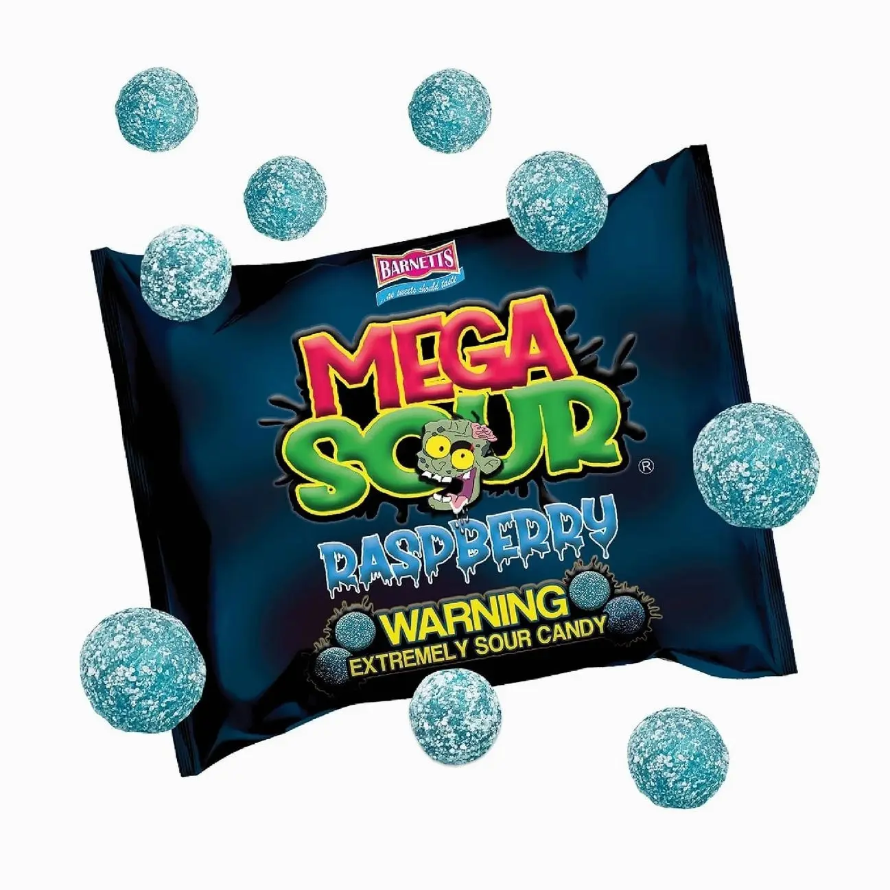 Mega Sour Raspberry Candy 104g - Handmade British Boiled Hard Sweets, Extreme Sour Challenge Treats, Retro Party Bag & Gift Hamper Additions