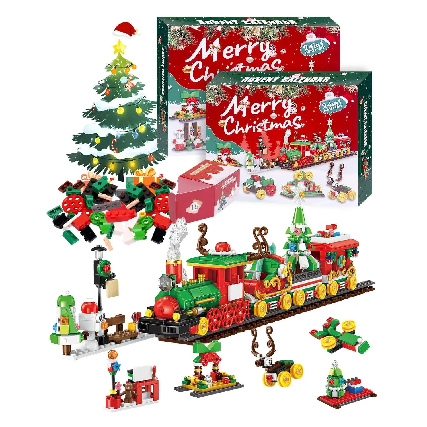 Building Blocks Advent Calendar 2025  24 Boxes Christmas Countdown Set