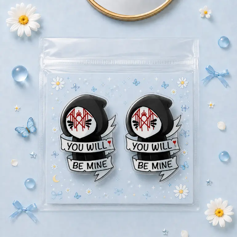 Set of 2 Sleep Token Chibi Cute MagSafe Phone Grip – Gothic Music Fan Accessory, Trendy Kawaii Phone Holder for Teens & Music Lovers