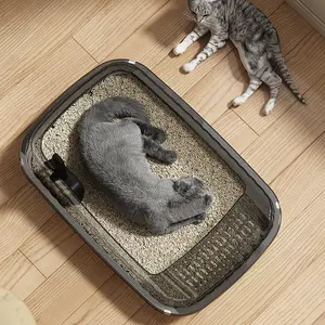 Large cat litter box, fully or semi-enclosed, anti-splash cat litter tray, cat litter container, cat toilet, cat supplies