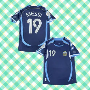 Classic 2006 Away Navy No. 19 Lionel Messi Premium Short-Sleeve Retro Football Jersey (Fan Edition)