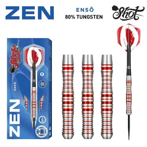 Shot Zen Enso Steel Tip Dart Set - 80% Tungsten Barrel with PCT Coating for Precision Control - Zen Ensō Design for Clarity Confidence