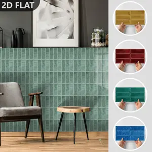 16pcs Brick Wall Decals, Waterproof Oilproof, Removable No Residue, Easy Install, Flat Sticker Type, Universal Use, Patchwork Shape