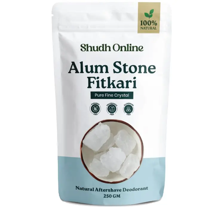 Alum Stone for Face (3.5 oz - 0.2 lb) Piedra de Alumbre para Lavado Intimo - Natural Fitkari Stone for Shaving - Phitkari Alum Crystal Rocks | Potassium Alum (100g)