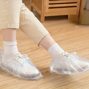 200 transparent PVC disposable shoe covers - thickened plastic non-slip shoe covers