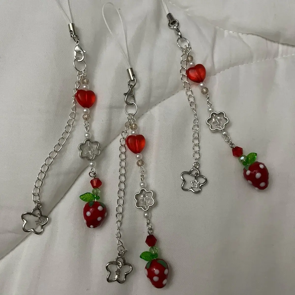 Aesthetic Cute Strawberry Phone Charm Accessory | Kawaii Simple Phone Charm for Cellphone or Smartphone