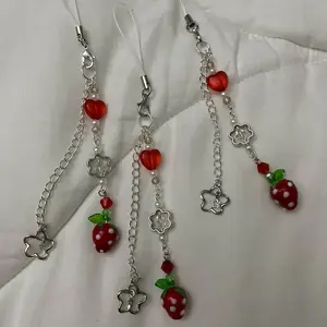 Aesthetic Cute Strawberry Phone Charm Accessory | Kawaii Simple Phone Charm for Cellphone or Smartphone