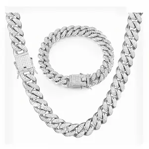 New Men's Cuban Necklace and Bracelet Set, 2025 Fashion Men's Bracelet Combination, Necklaces for Men