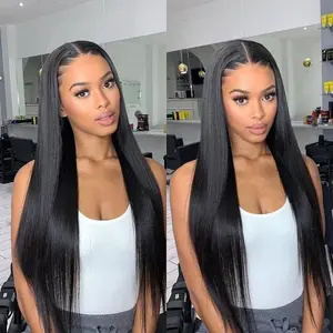 Bling Hair Straight Hd Transparent Lace Wigs 13x6 13x4 Lace Frontal Wigs Natural Hairline Skin Melted Silky Smooth Straight Human Hair Wigs