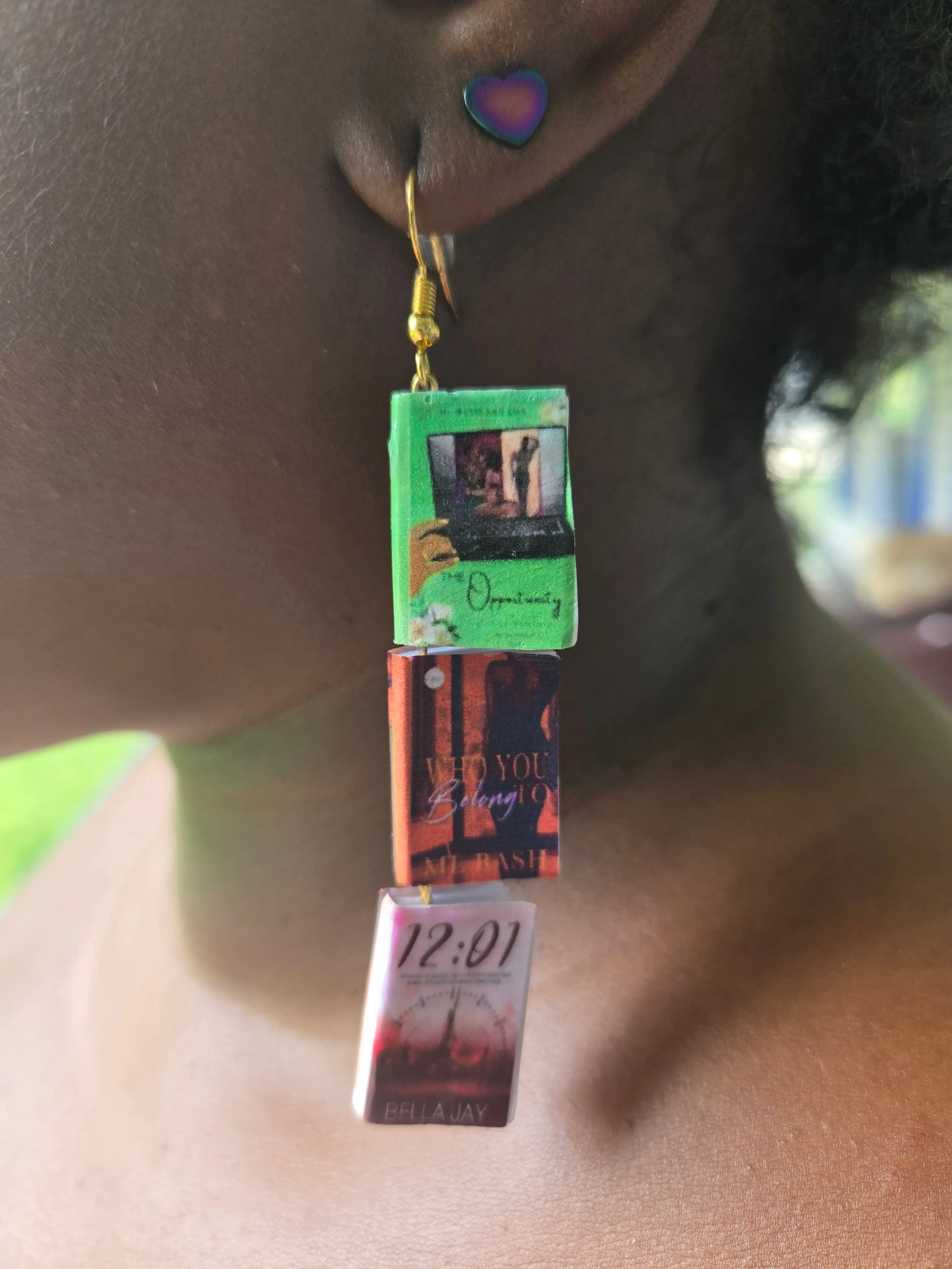 Triple Dangle (3)- Custom Book Earrings