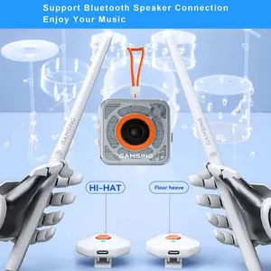 PockerDrum2Max Electric Air Drum Sticks ,Pedals,Bluetooth USB MIDI Function Electric Drum Set for Adults Kids Professionals Gift Percussion Instrument Audio Portable Machine