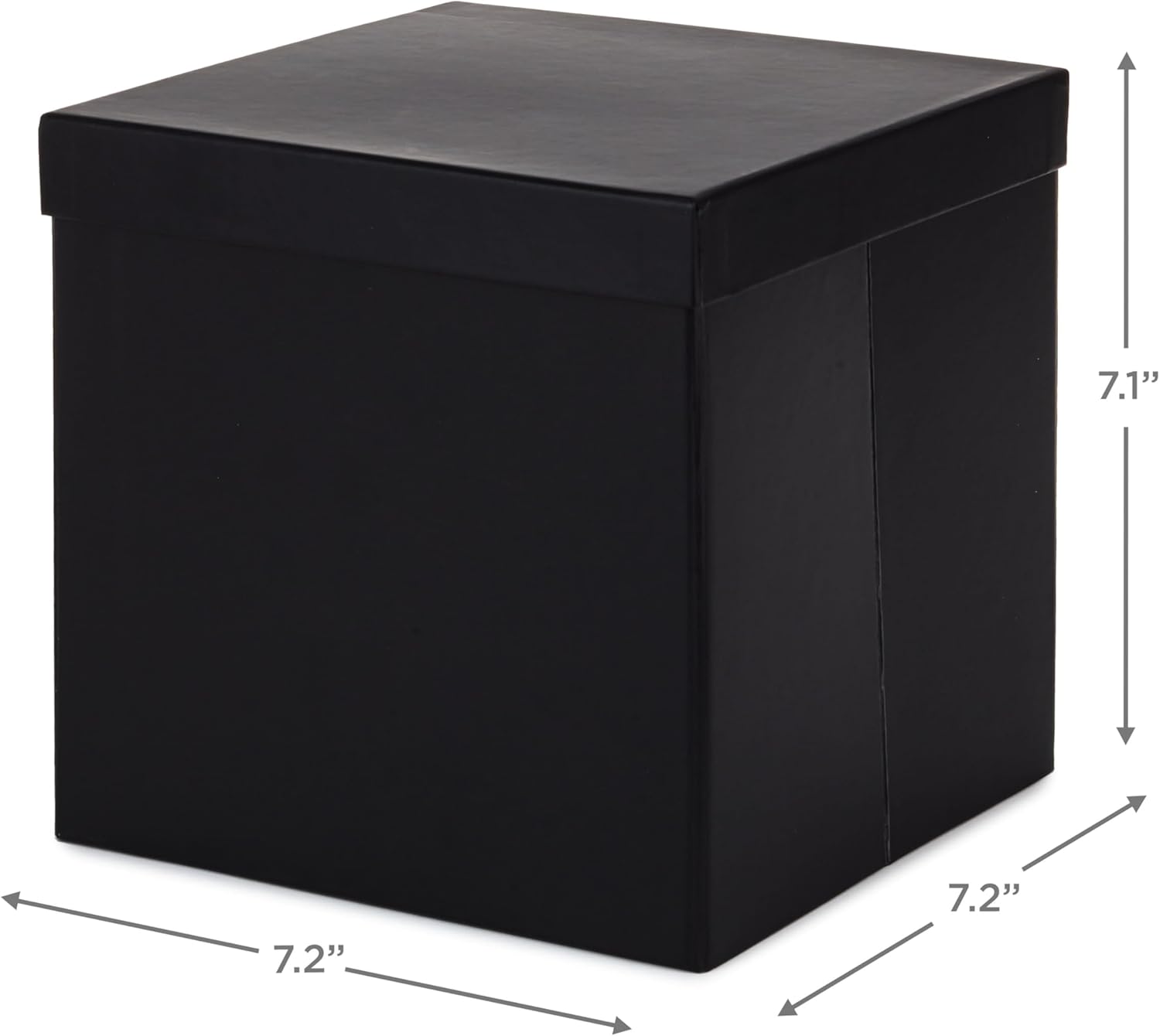 Medium Gift Box with Lid & Shredded Paper Fill – 7" Black Gift Box for Birthdays, Weddings, Graduations & Special Occasions, Elegant Packaging for Gifts & Presents