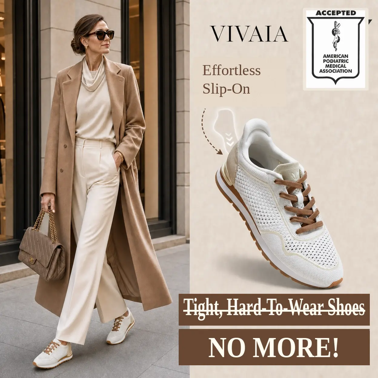 VIVAIA Slip-On Arch Support Mesh Sneakers, wide feet friendly barefoot sneakers, All-Day Comfort, APMA, Extra Padding, Water-Repellent, Machine Washable, Suitable for Travel, Gym, Office, Teacher & Nurse Shoes, Tennis Shoes (All Day)