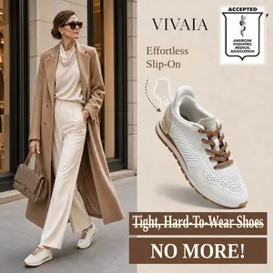 VIVAIA Slip-On Arch Support Mesh Sneakers, All-Day Comfort, APMA,wide feet friendly, Extra Padding, Water-Repellent, Machine Washable, Suitable for Travel, Gym, Office, Teacher & Nurse Shoes, Tennis Shoes, Training Shoes Gym Shoes (All Day)