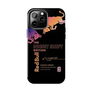 The Night Shift Edition Phone Case - Red Bull Aesthetic Cover Compatible with iPhone 17 16 15Pro, 14, 13, 12, 11, 8, XR Mini, Pro Max, Plus & SAMSUNG GALAXY 21 S22 S23 S24 25 ULTRA PLUS Accessories Protection unisex
